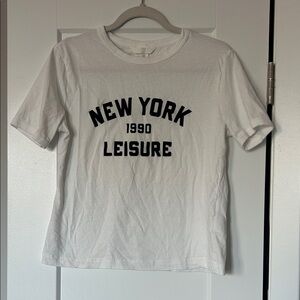 H&M White Crewneck Short-Sleeve Tee